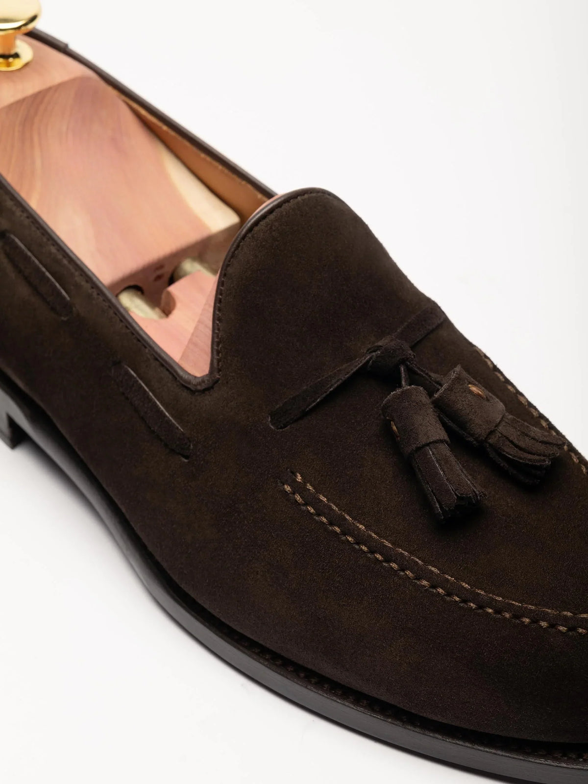 Double Tassel Loafer - Brown Suede